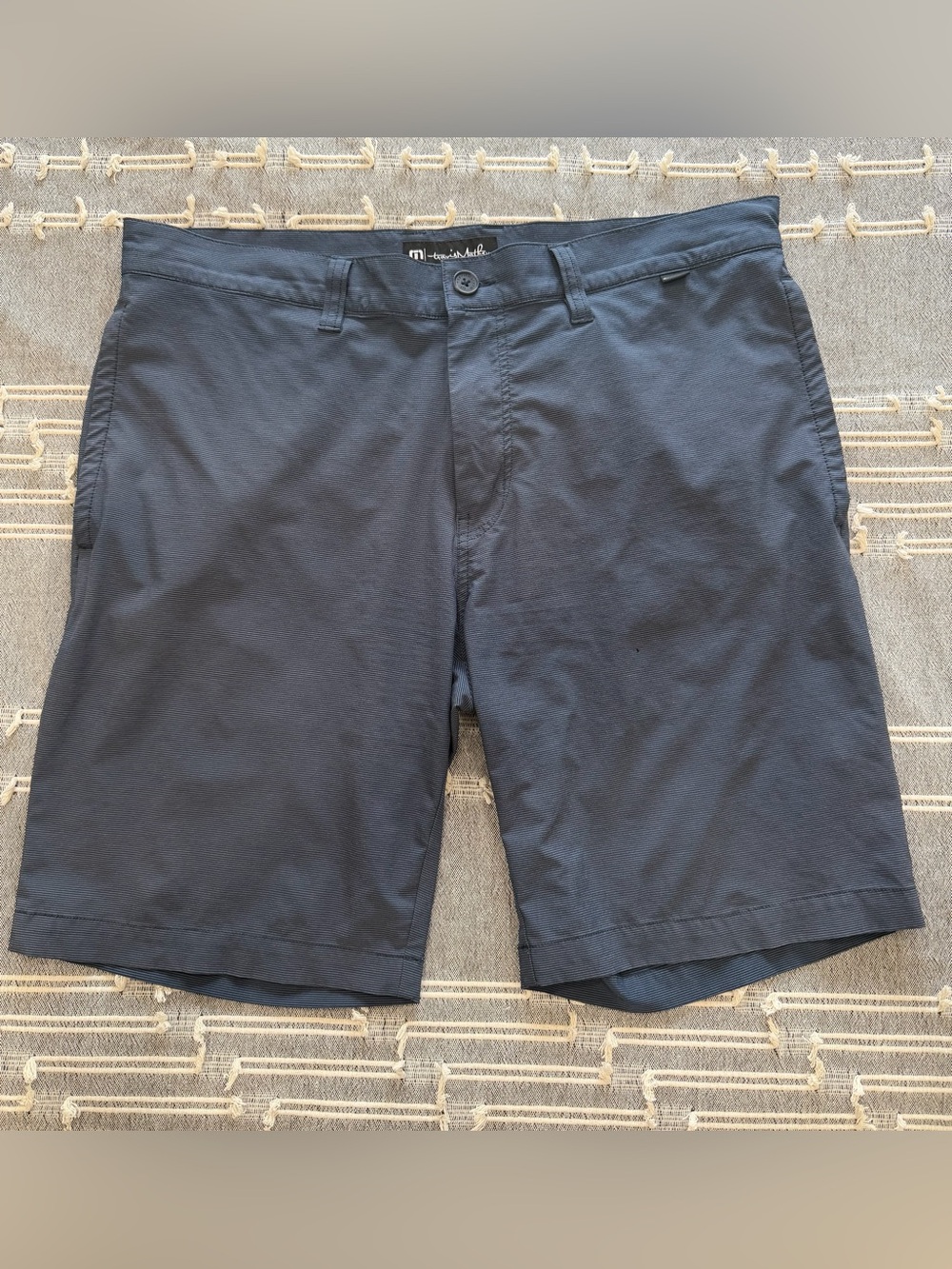 TravisMathew Navy Flat-Front Performance/Golf Shorts